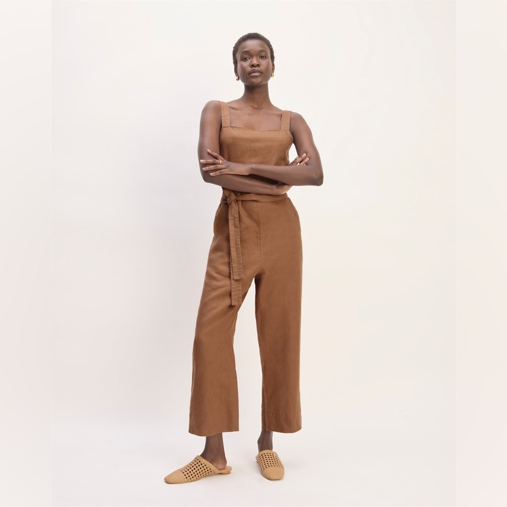 EVERLANE The Linen Side-Button Jumpsuit